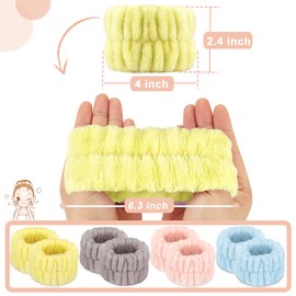 Microfiber Spa Wrist Bands - Absorbent Face Washing Towels for Women, Prevent Water Spilling Down Arms