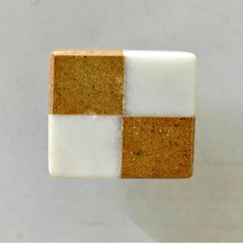 ARTISNO White Rectangular Marble Knob, Modern Cabinet Knob, Decorative Hardware,