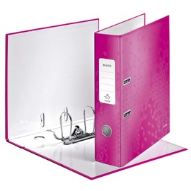 Leitz Lever Arch File, Metallic Pink, A4, 80mm Spine Width, Wow Range, 10050023