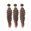 HeioWuio P4/30 Deep Wave Highlight Brazilian Remy Hair Bundles Brown
