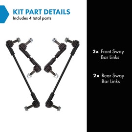 TRQ Sway Bar Stabilizer Link Set Front & Rear Compatible with 2021-2023 Ford Bronco Sport 2020-2023 Escape 2022-2023 Maverick