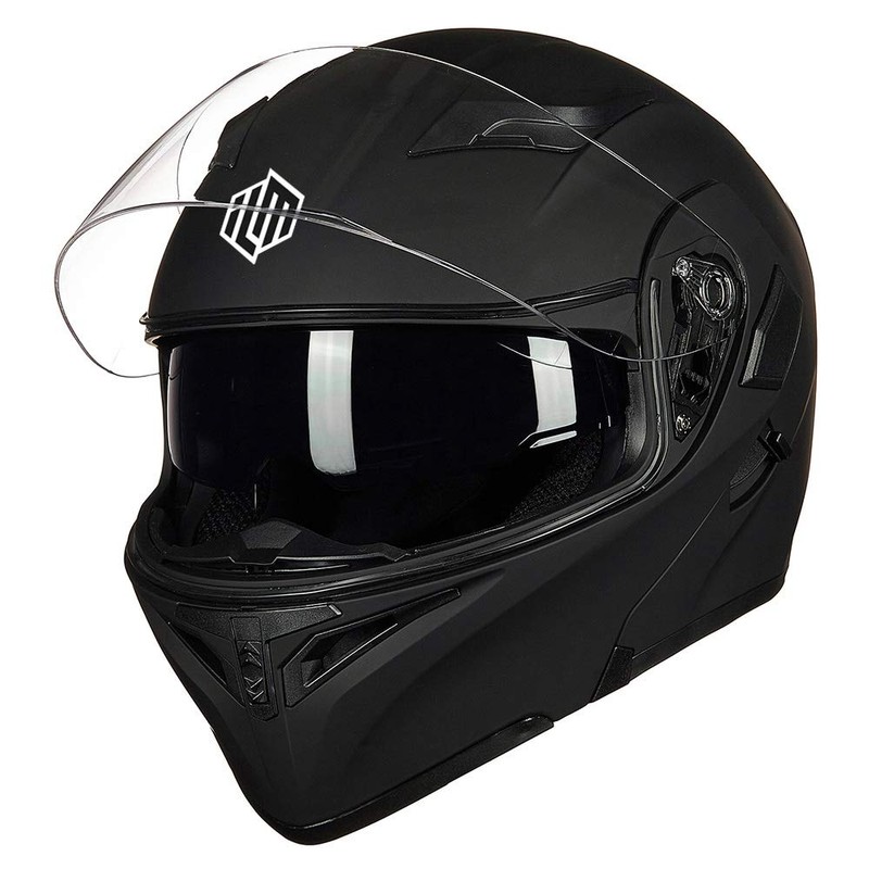 ILM Motorcycle Dual Visor Flip up Modular Full Face Helmet