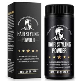 Hair Styling Powder for Man - Volumizing Texture Powder for All Hair Types - Matte Finish, 24 Hour Hold, Adds Volume, Non-Sticky Formula, Light Scent - 30g 1Pack