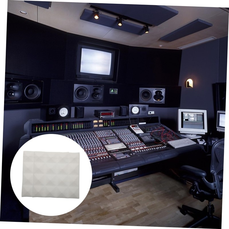 BIUDECO 12pcs Ktv Soundproof Panel 5cm Pyramid Acoustic Foam Noise