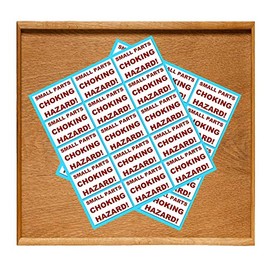 Choking Hazard - Retail Stickers - (20mm x 30mm) Set of 40 - Safety Tags for Products