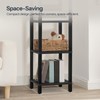 HOOBRO Small Bookcase, Industrial Style Bookshelf for Narrow Spaces, 4-Tier