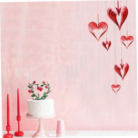 MAGICLULU 8pcs Heart Shape Garland for Valentines Day Wedding Anniversary Decor Easy Hanging Backdrop Ornament Festive Craft Decoration for Parties Events