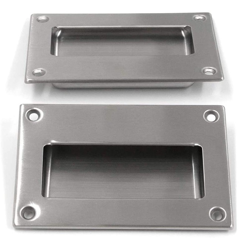 Bestgle 2 Pack Flush Recessed Sliding Rectangle Door Pull Handles