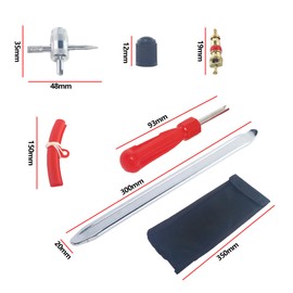 GIVIHGETI 28 Stück Reifenmontierhebel Set 30 cm mit 3 Felgenschutz, Reifenventil Kit Reifenmontage Werkzeug Lever Iron Reifenwechselset für Motorrad, Fahrrad, Auto