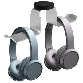 Bonsture Magnetic Headphone Holder, Dual Headset Hooks, Aluminum Headphone Hanger for Desk & Table, Headphone Mount Stand with Rubber Pad, Compatible with All Computer/Gaming Headsets (Silver)