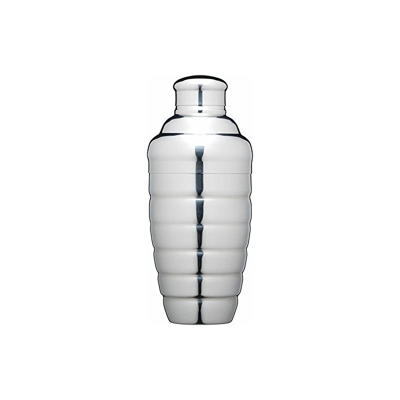 BarCraft Art Deco Cocktail Shaker with Recipes in Gift Box,
