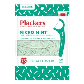 Plackers Micro Mint Dental Flossers, 75 count