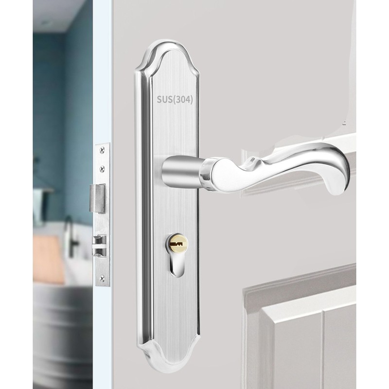 Stainless Steel Handle Door Lock Mechanical Magnetic Security Entry Lever