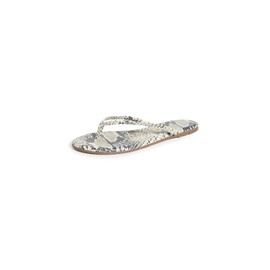 TKEES Women's Studio Exotic Flip Flops, Sandsnake, Print, Grey, 8 Medium US