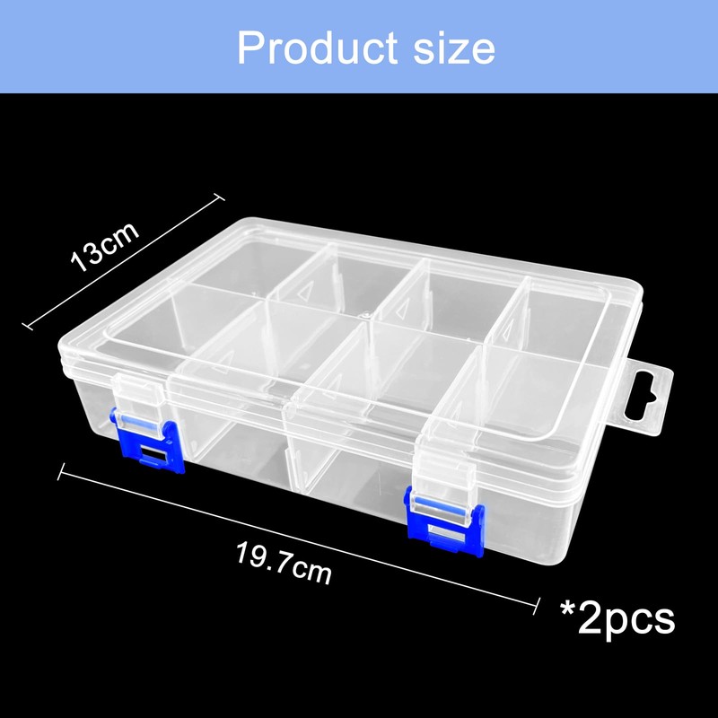 Gentpovth Universal Sorting Boxes, Pack of 2, 8 Grids, Practical