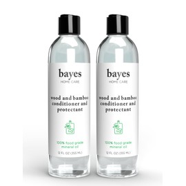 Bayes Food Grade Mineral Oil for Cutting Board - Mineral Oil Food Grade for Bamboo, Teak & Wood Conditioner and Protectant - Cutting Board Oil Food Grade Formula - Wood Oil for Cutting Board - 12 oz