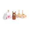 Small Foot 11719 Pull-Along Rabbit Family Made of Wood, Plug-in