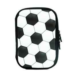 Ofsign Large Capacity Pencil Case for Boys and Girls, Pencil Case with Pen Holder, Stationery Bag with Zipper Mesh Pocket, Kids Pencil Case, White, M, Football