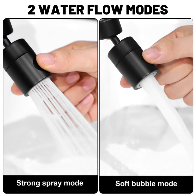 360° Swivel Tap Attachment, M22/M24 Rotating Water Saver with 2