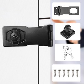 10,2 cm Überfalle und Klammer mit Vorhängeschloss, ADERTOS Schlüsselschloss für Schuppen, Türschloss, Türschloss, Drehknopf, Verriegelung mit Schlüssel, Sicherheitstürverschluss, Torschloss mit