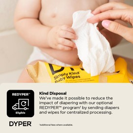 DYPER Baby Wipes Unscented (720 Count) - 99% Water-Based & Hypoallergenic Baby Wipes, Made with Plant-Based Materials, Gentle for Sensitive Skin, Fragrance & Plastic-Free Wet Wipes, 12 Pack