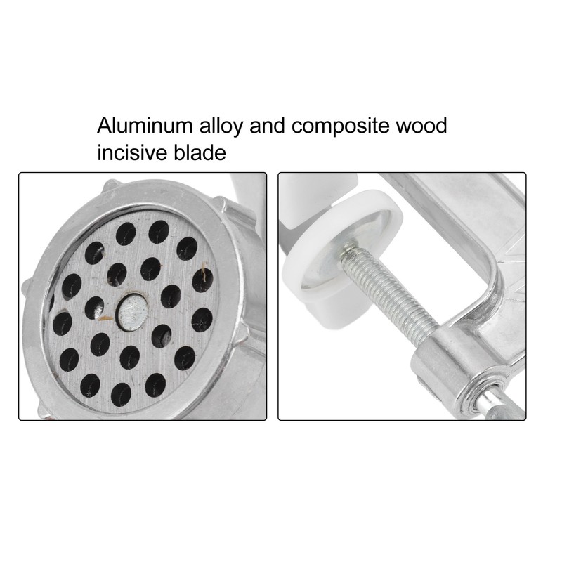 Meat Grinder Small Aluminum Alloy Composite Wood Incisive Blade Silver