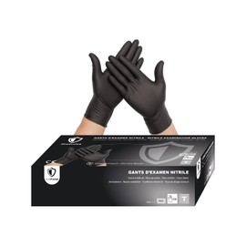 OneProtek Set of 2 x 100 Disposable Gloves Nitrile Black Size S Disposable Powder-Free Latex Free Nitrile Gloves