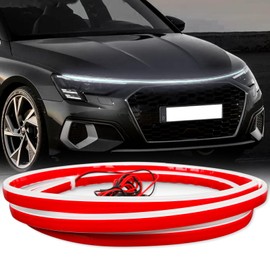 DREAMIZER Car Daytime Running Light 71 Inches/180 cm Waterproof Car Strip Light Scan Start Up Hoodbeam Kit Flexible Car Hood Light Strip Car Bonnet Light Strips for SUV, Truck