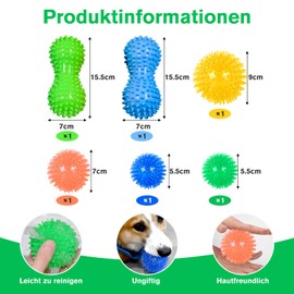 VEGCOO Massageball, 7 Stück Igelbälle Set, Igelball Fußmassage, Für Die Massage Von Füßen, Händen, Beinen Und Rücken