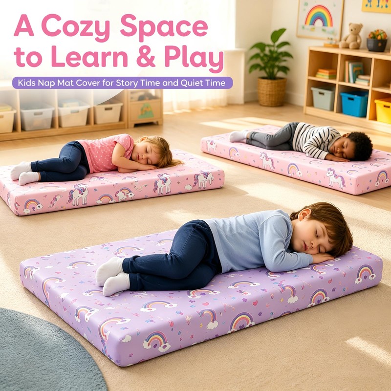 2 Pack Nap Mat Cover for Kindermat, 24” x 48”,
