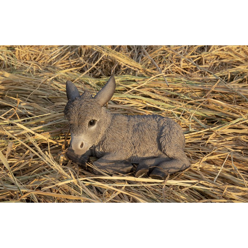 Hi-Line Gift Medium Donkey FOAL Lying Down, Brown
