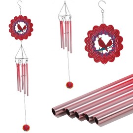 Cardinal Wind Chimes for Outside with Wind Spinners, Outdoor Hanging Decor for Garden Patio Backyard Porch, Unique Windchimes Gifts for Women Moms Friends Teachers Retirement Cardinal