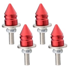 Temzzer License Plate Screws Set 4 PCS Car Plate Bolts Anti-Theft Car Tag Frame Fasteners for Most Motorcycle (Red)
