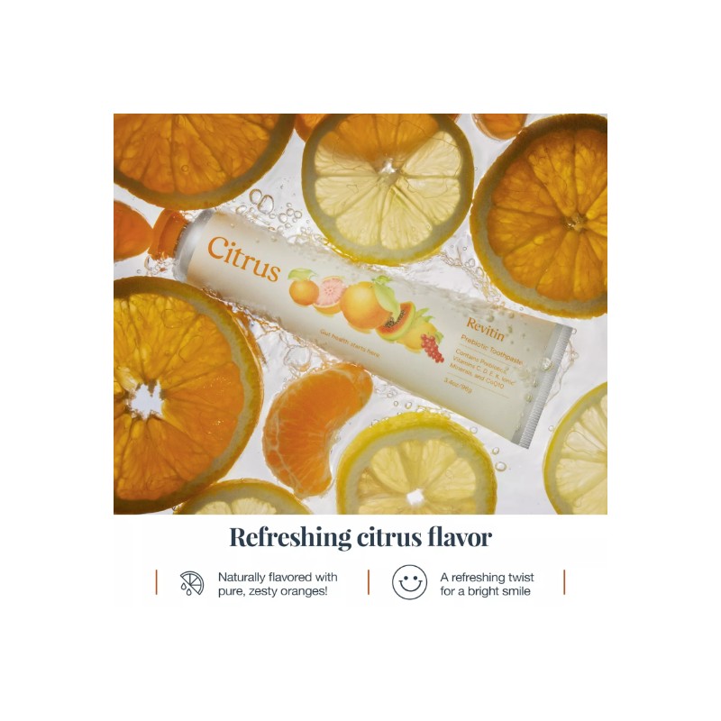 Citrus Prebiotic Toothpaste 3.4oz Refreshing Non Toxic Formula for Whiter