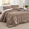 Bedsure Brown Queen Comforter Set - 4 Pieces Pinch Pleat