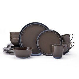 Mikasa Elura Espresso 16 Piece Dinnerware Set, Service for 4