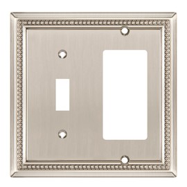 Henne Bery Sunken Pearls Heavy Duty Decorative Wall Plate Switch Plate Outlet Cover (Toggle/Decorator, Satin Nickel)