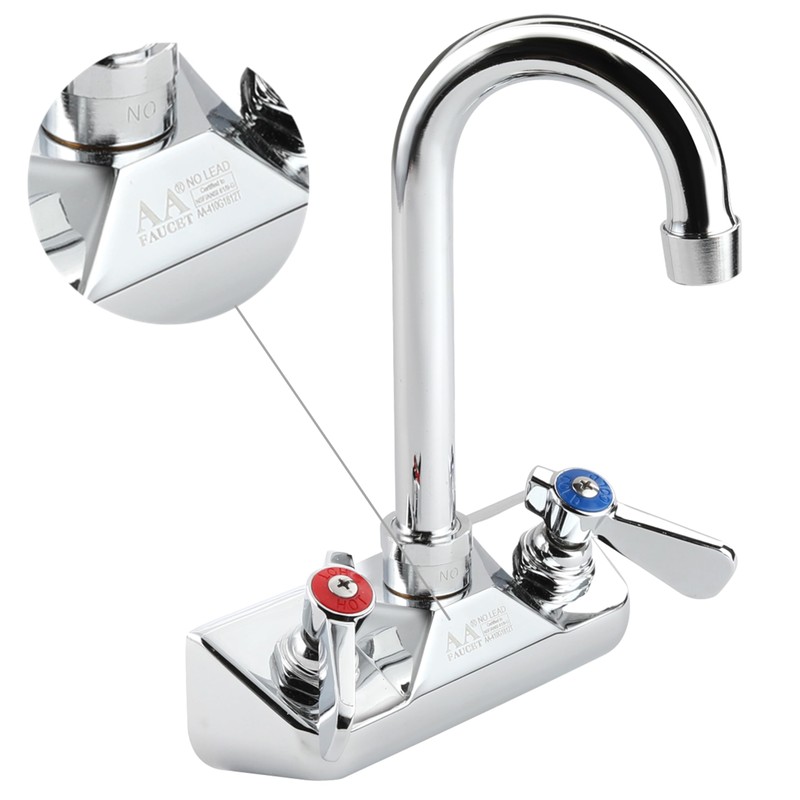 AA Faucet 4" Wall Mount Commercial Hand Sink Faucet with
