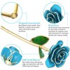 24k Gold Dipped Real Blue Rose 11-12 Inches Long with
