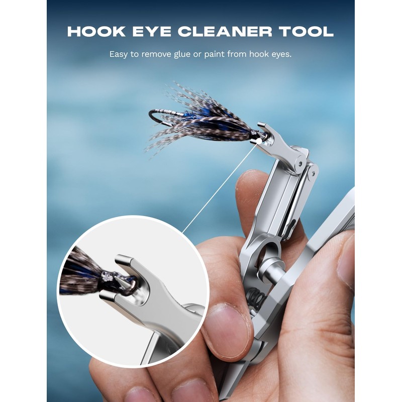 HOOK-EZE Fishing Line Cutter, Fly Fishing Nippers with Retractors and