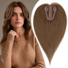 TESSHAIR Hair Toppers for Women Real Human Hair Medium Brown