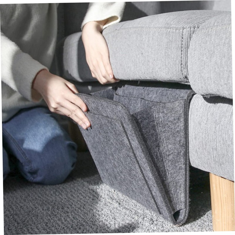 CAXUSD 2pcs Felt Bedside Pocket Organizer for Sofa and Bed