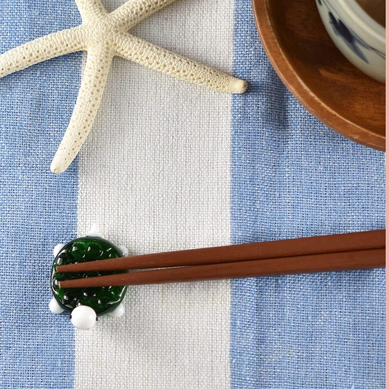 Forkart Cute Handmade Glassware Turtle Chopsticks Rest