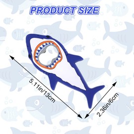 Cute Shark Bottle Opener, Magnetic Beer Bottle Opener with Strong Magnet, Creative Kitchen Supplies Gift for Dad, Boyfriend, Bartender - Blue (2 Pack)