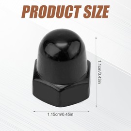 4pcs License Plate Retainer Nuts for Volvo, Stainless Steel License Plate Screw Caps-Tall Dome/Acorn Head with Flange Compatible with Volvo V60/ V90/ S40/ S90/ S60/ XC90 (Black)