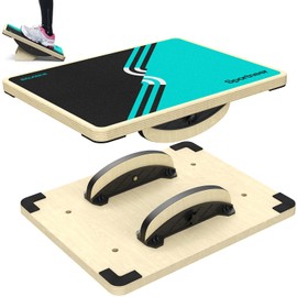 Sportneer 2-in-1 Balance Board – Adjustable Wobble & Slant Board for Core Strength, Stretching, Rehab, Standing Desk, Home Gym Workout (Turquoise)