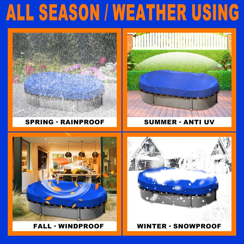 12x21 ft Oval Pool Covers for Above Ground Pools,Heavy Duty