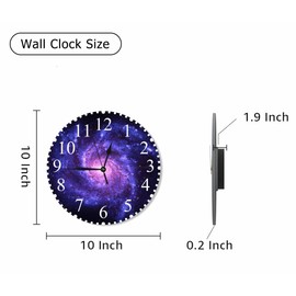 KEEPSUPER Spiral Galaxy Wall Clock 10 Inch Battery Operated Clock Silent Non-Ticking Modern Clocks Decorative for Home Kitchen Living Room Bathroom Office