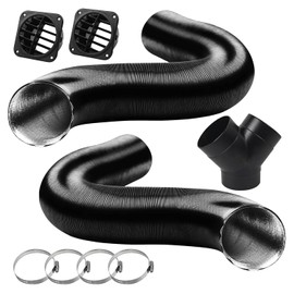 9-Piece Diesel Auxiliary Heater Accessories, 75 mm Hot Air Outlet, Car Heating Pipe Duct, Car Heating Pipe, Diesel Heating Accessories for Auxiliary Heater, Air Heater, Diesel Heater