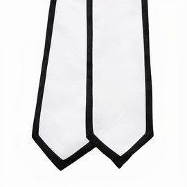 Ftyfty Unisex Adult Graduation Honor Stole Classic End With Trim 72" Long (White with Black Trim, 72" Long)